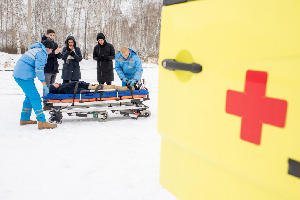 Slipped on snow and ice