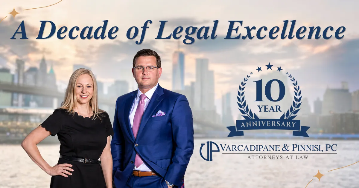 Dawn Pinnisi and Jeff Varcadipane of VP Law. A Decade of Legal Excellence. 10 year anniversary